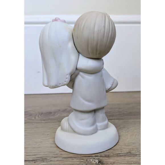 Precious Moments E-9255 Bless You Two Figurine 1982 Enesco Bride Groom Wedding - Picture 4 of 7